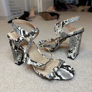 Snake skin TopShop Block Heels Size 7.5/38
